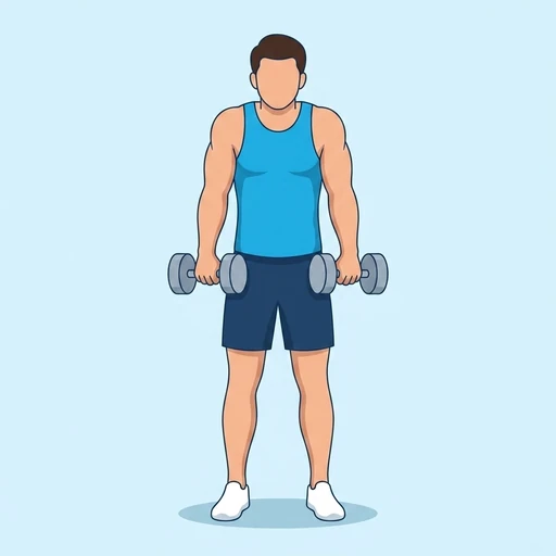 Dumbbell Shrug finish position